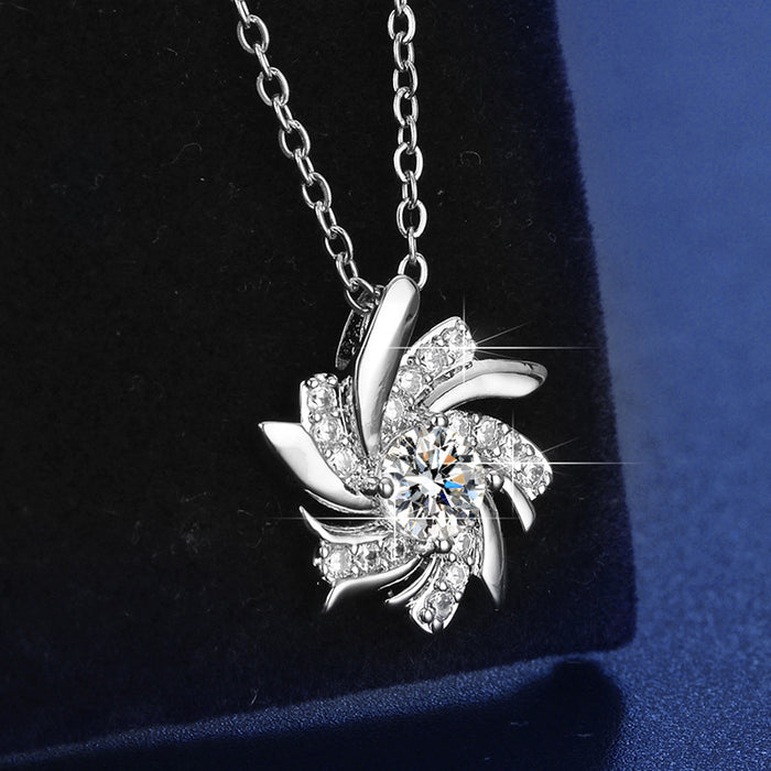 Wholesale Geometric Windmill Pendant Necklace Stylish Copper Chain Jewelry Accessory