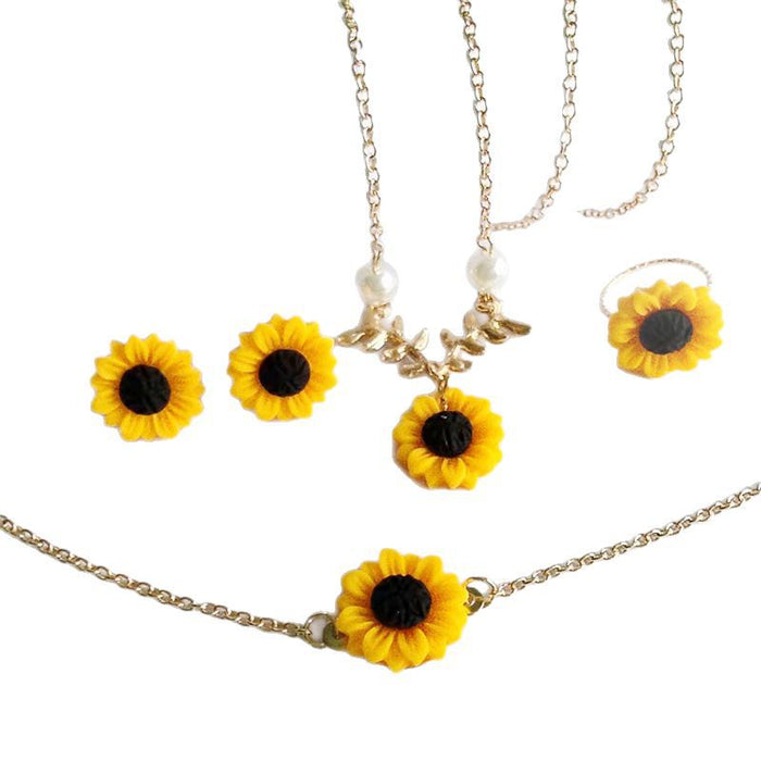 Wholesale 4pcs/ set Sunflower Jewelry Set
