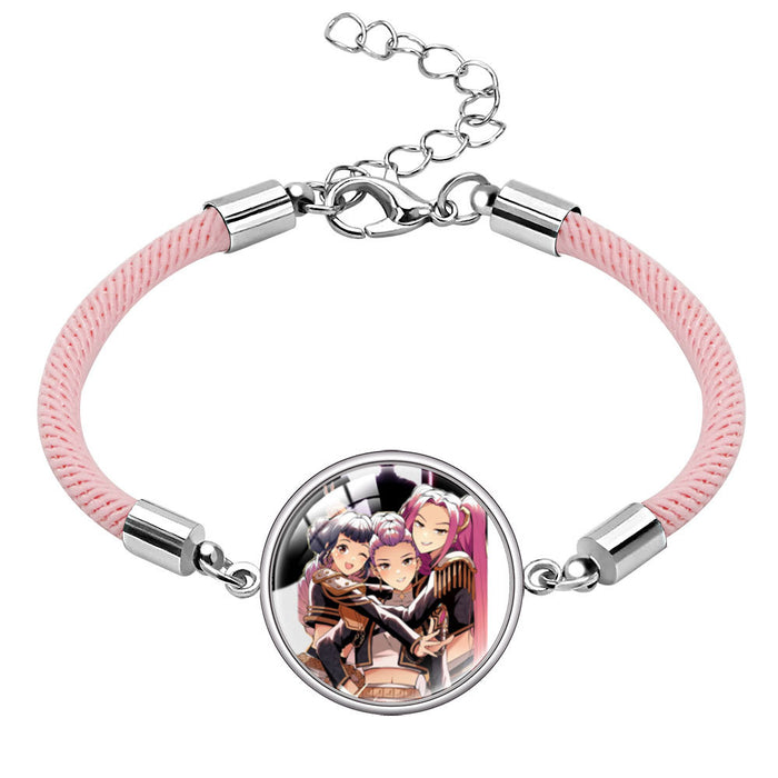 Wholesale Multicolor cord  Kpop Time Gem gemstone bracelet