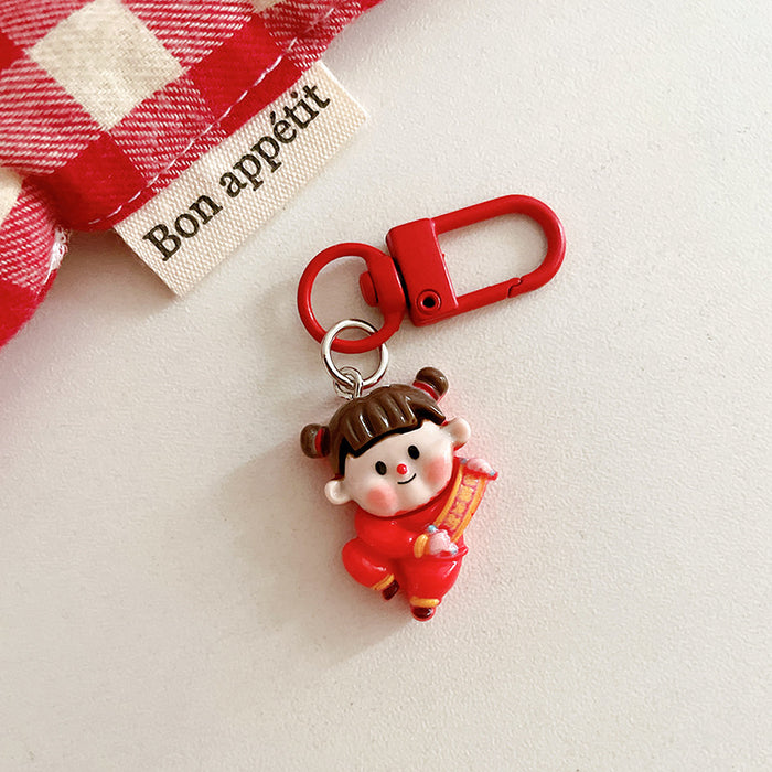 Wholesale Keychain pendant cute cartoon student backpack hanging accessory with accessories