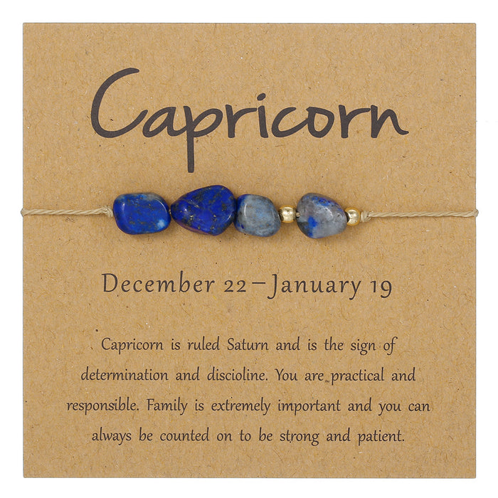Wholesale Natural Stone 12 Zodiac Handmade Beaded Bracelet Friendship Jewelry Gift For Everyday Wear