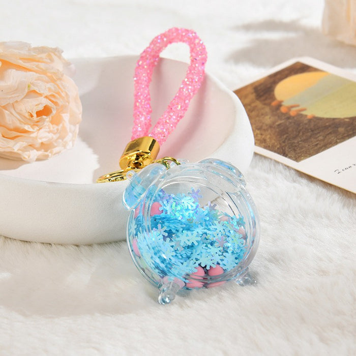 Wholesale Acrylic oil bottle candy Bean astronaut keychain