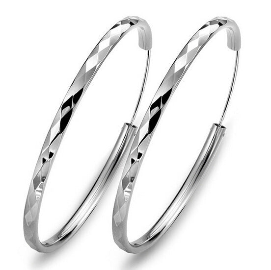 Wholesale Fashion earrings supply silver earrings diamond car flower earrings, oversized circle earrings