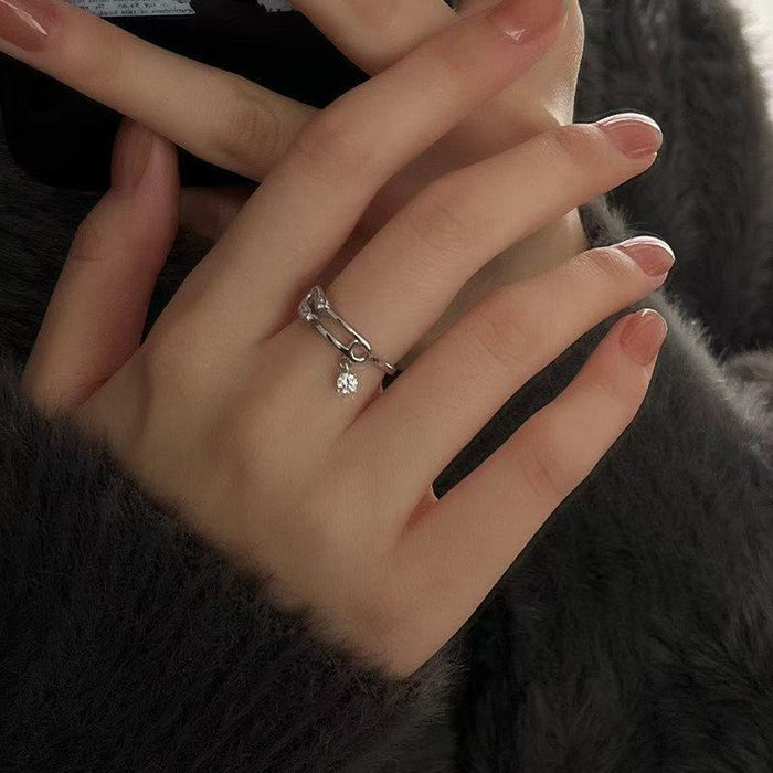 Wholesale Diamond Ring Finger Ring, Versatile High-End Silver Ring