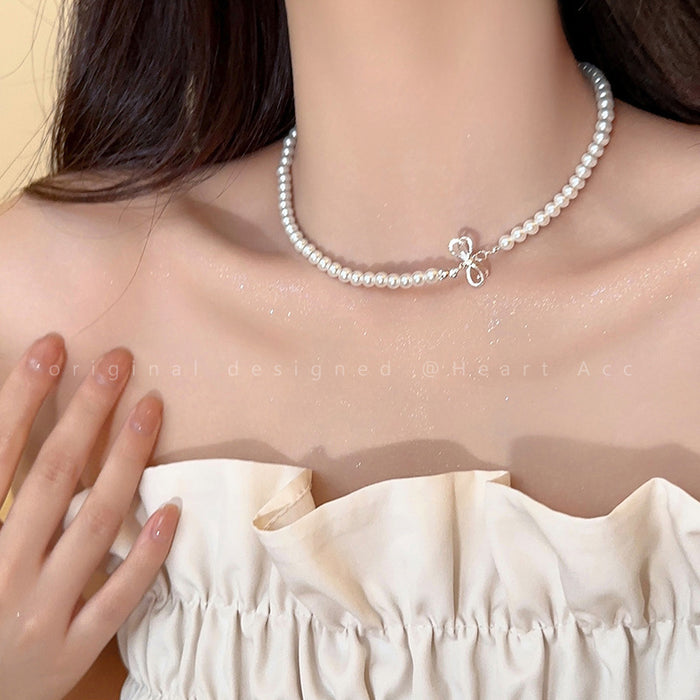 Wholesale Bow Imitation Pearl Necklace Women's Necklace Jewelry
