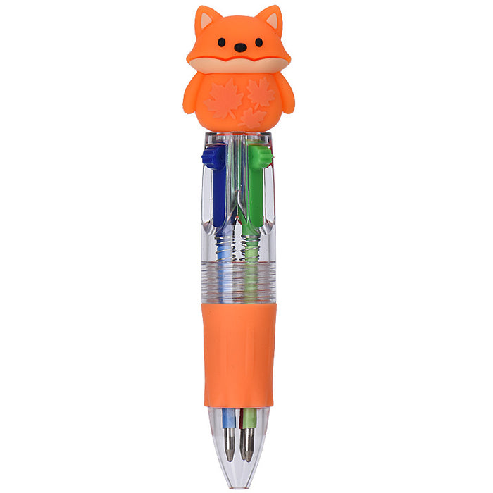 Wholesale Cute Thanksgiving Mini Four-color Ballpoint Pen Children' s Multicolor Hand Journal Marker Pen Student Stationery