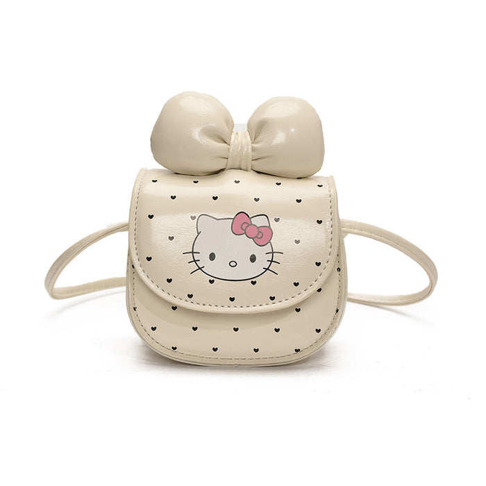 Wholesale New cartoon cute bow mini coin purse with cat print crossbody bag