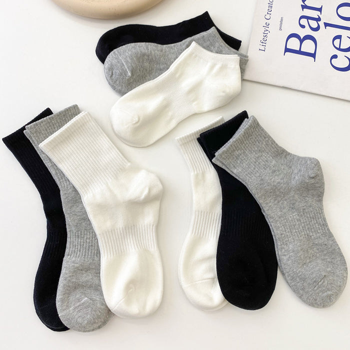 Wholesale Black socks, mid length socks, white sports socks, cotton socks