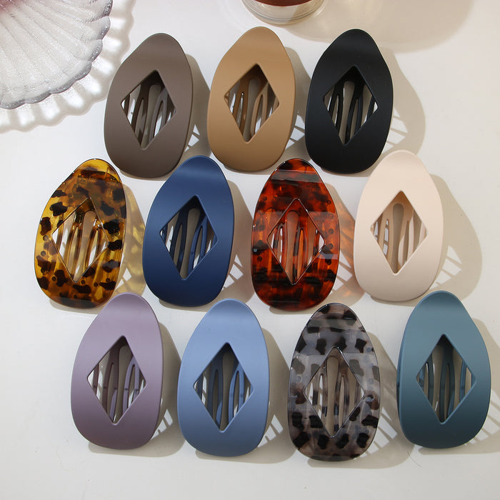 Wholesale Personalized fashion leopard print all-match flat duckbill hairpin diamond-shaped solid hairpin hair accessories headdress