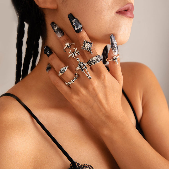Wholesale Punk Style Skull Snake Ring Set Alloy Fashion Accessory MOQ≥2