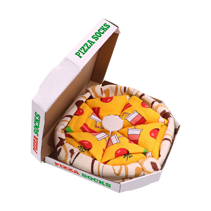 Wholesale Pizza socks, mid tube cotton socks, creative and fashionable socks