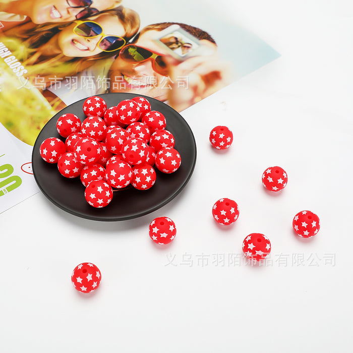 Wholesale 50pcs Leopard Print Silicone Beads JDC-BDS-HongZhou021