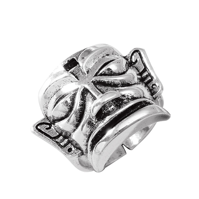 Wholesale Opening Adjustable Face Mask Ring Punk Alloy Ring for Men and Women