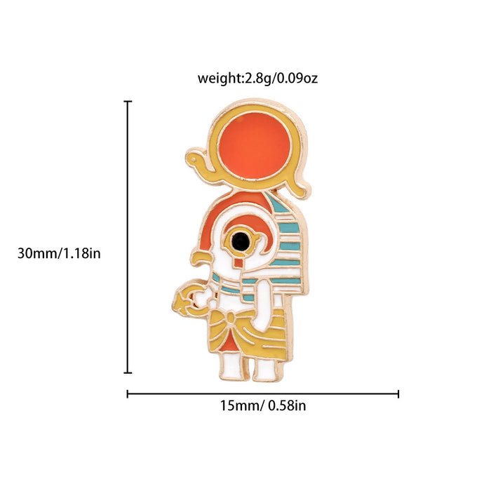 Wholesale Metal Electroplated Cartoon Egyptian Pharaoh Brooch Unisex Retro Pin Fashion Accessory For Bags Clothing Gifts