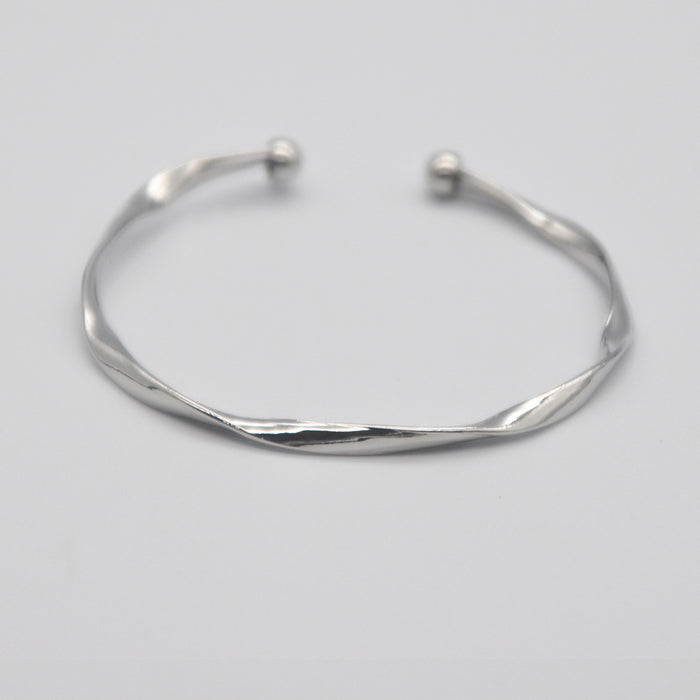 Wholesale Copper Silver Plated Wavy Bracelet JDC-BT-LiR004