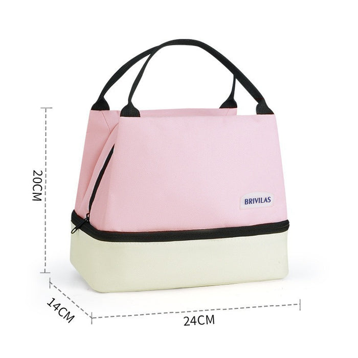 Wholesale Cartoon Double Layer Insulated Lunch Bag Oxford Fabric Picnic Tote Casual Outing Gift