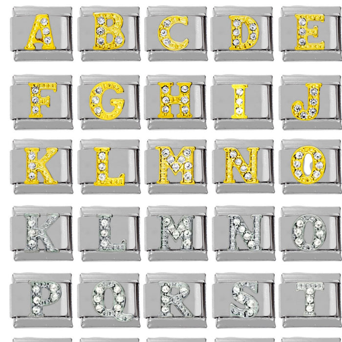 Wholesale 5pcs Italian Charm Bracelet Charm Module Letters Stainless Steel 9mm DIY Pattern Free Stitching Detachable Composable Bracelet JDC-BT-DaL008