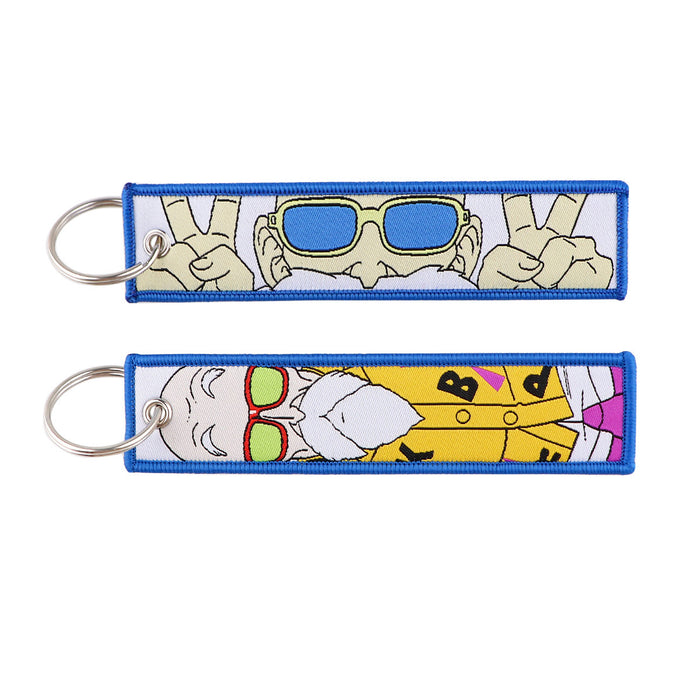 Wholesale  Woven Label Keychain Cartoon Pendant Woven Fabric Cartoon Accessory