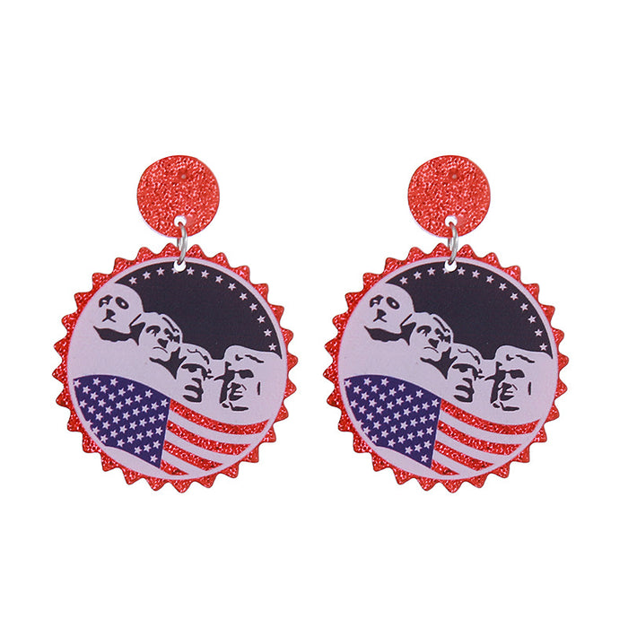 Wholesale Acrylic American Flag Earrings JDC-ES-ChouTteng014