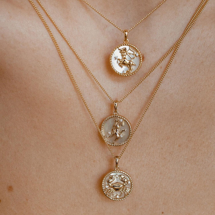 Wholesale Vintage 12 Zodiac Coin Necklace Titanium Steel Gold Plated Trendy Everyday Jewelry Accessory