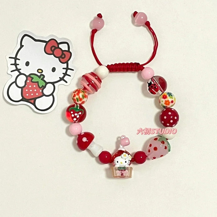 Wholesale Cute Cartoon Bracelet Fashion Color Beaded Hand-weave