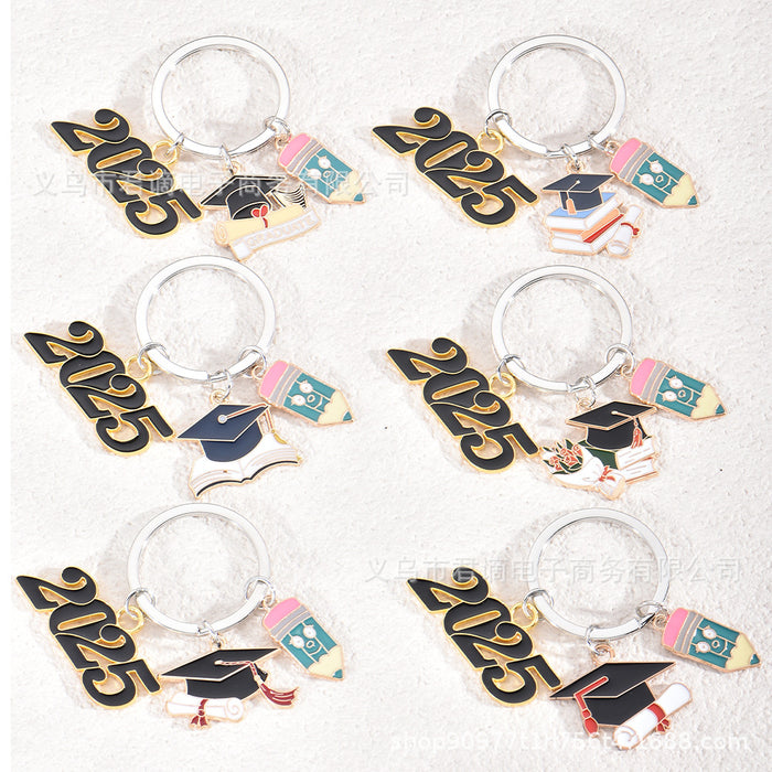 Wholesale bachelor cap book cap key chain graduation season gift key ring pendant