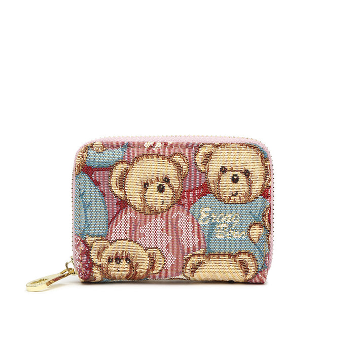 Wholesale Multi Slot Ultra-thin and Large Capacity Woven Teddy Bear Wallet JDC-WT-Aida003