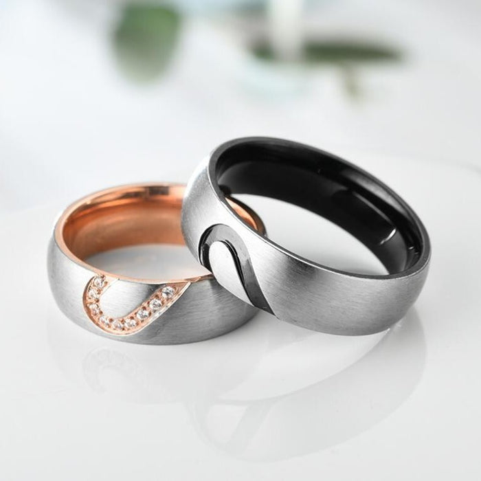 Wholesale Stainless steel heart-shaped fashionable micro inlaid ring
