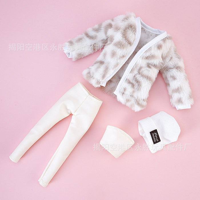 Wholesale Leopard Print Plush Vest et Skirt suit