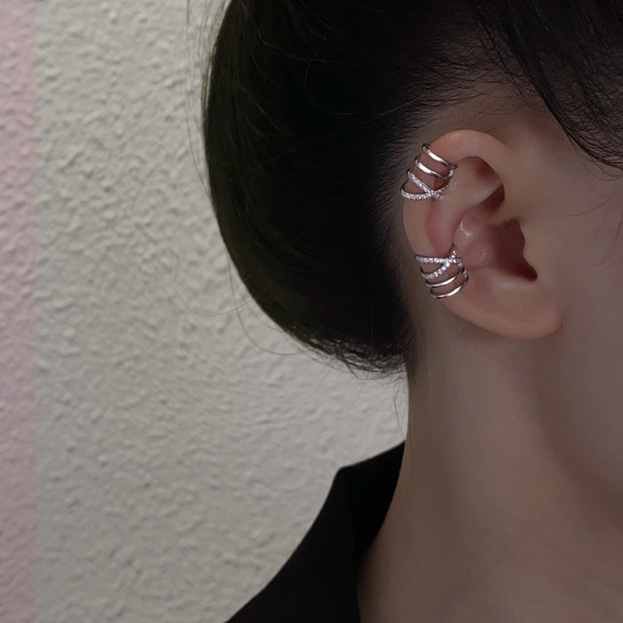 Wholesale No ear hole ear clip for women, light luxury, high-end feeling. Ear bone clip with multiple layers of earrings