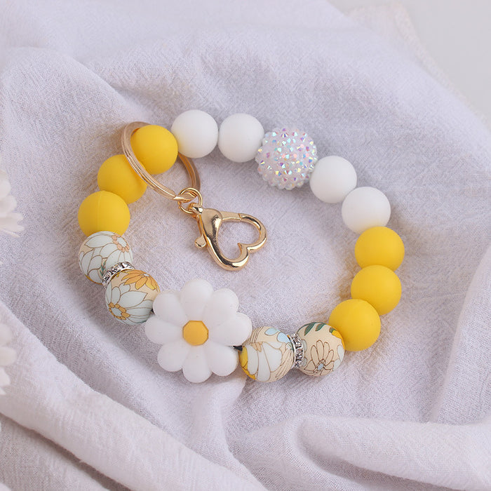 Wholesale Silicone Begonia  Jewelry Silicone Keychain Flower Bracelet