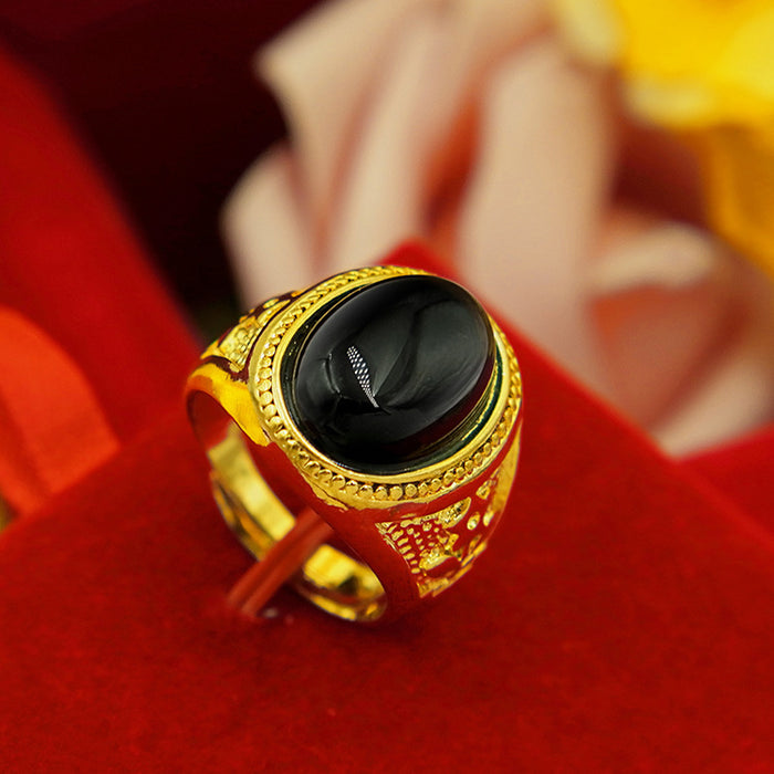 Wholesale Brass gold-plated ring set in men's style