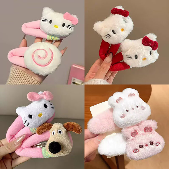 Wholesale Cute cartoon animal plush hair clips