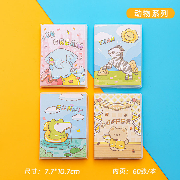 Wholesale 4pcs/set Cute Cartoon Notebooks 4-Pack 60-Page PP Cover Ideal for Office School