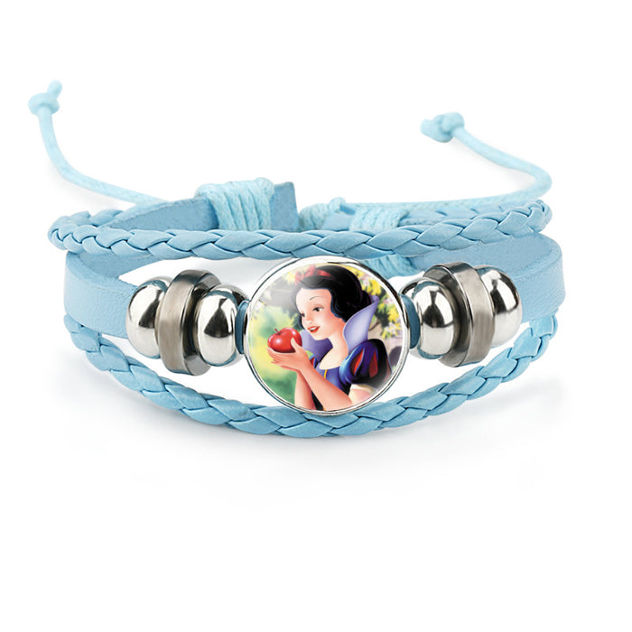 Wholesale Children's Cartoon Time Gemstone Multi-layered Cowhide Bracelet JDC-BT-DM006