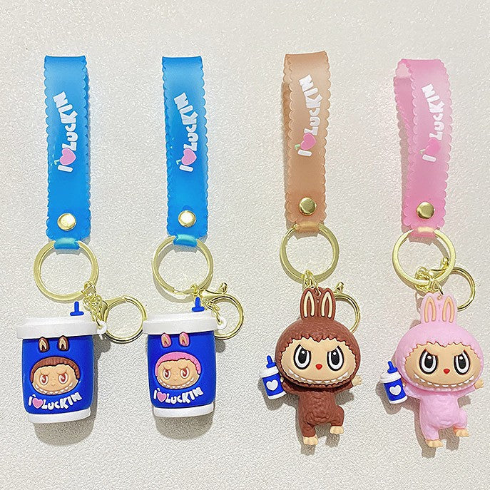 Wholesale Cross-Dressing doll Keychain Bucktoothed Little Sheep Pendant Car Bag Pendant Doll Machine Gift Key Chain