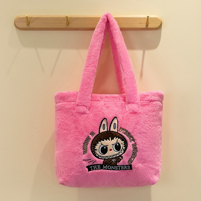 Wholesale Large Capacity Cartoon Plush Velvet Shoulder Bag