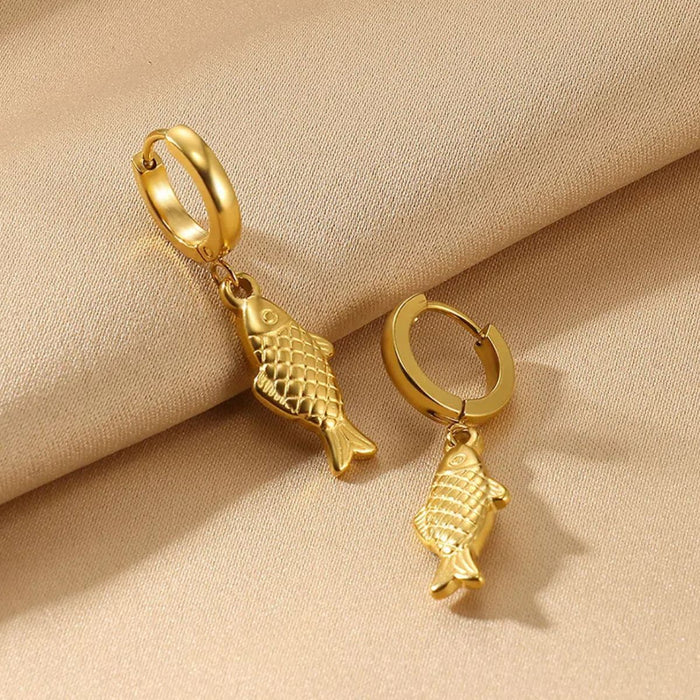 Wholesale Stainless steel  goldfish pendant earrings,  elegant and simple jewelry