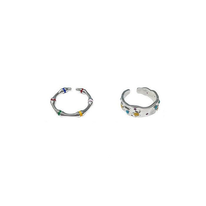 Wholesale Flower opening ring, colorful opening adjustable ring, niche design ring