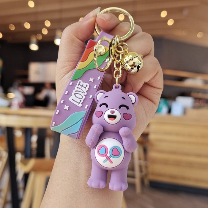 Wholesale Cartoon Teddy Bear Silicone Keychain (F) JDC-KC-ZhuoRan003