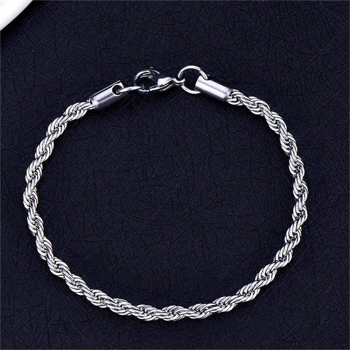 Wholesale Cuban Twist Titanium Steel Thin Bracelet JDC-BT-CAJB004