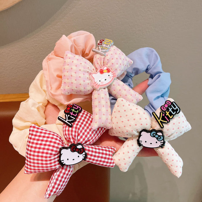 Wholesale Children' s Cotton-filled bow ponytail Hair Scrunchies