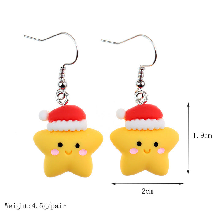 Wholesale Earrings Resin Santa Snowman Elk Christmas Tree JDC-ES-niqing024