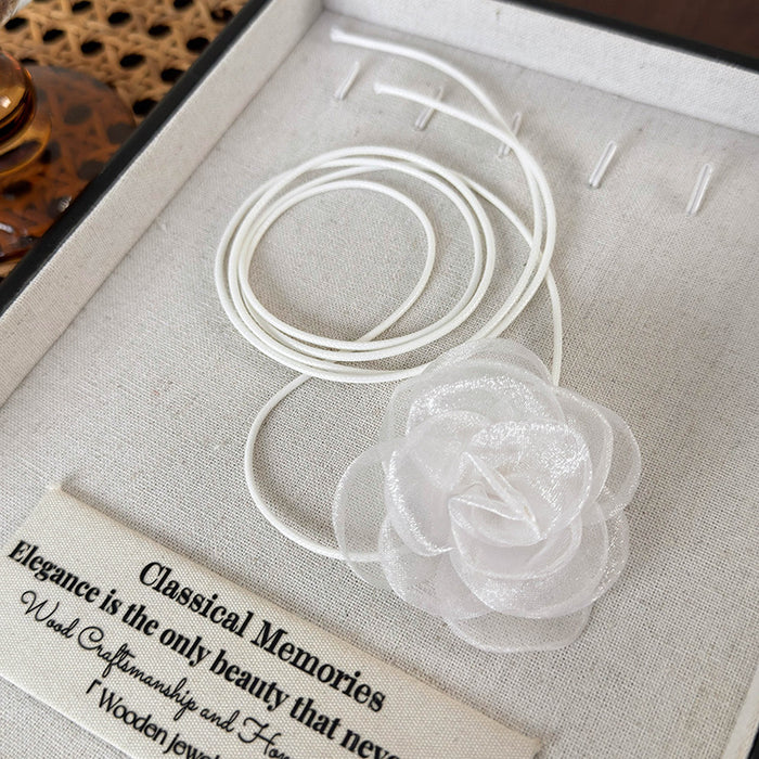 Wholesale Rose necklace for girls, neck flower, black flower collar, neck strap, camellia neck necklace