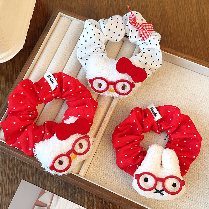 Wholesale Cute Glasses cat scrunchie