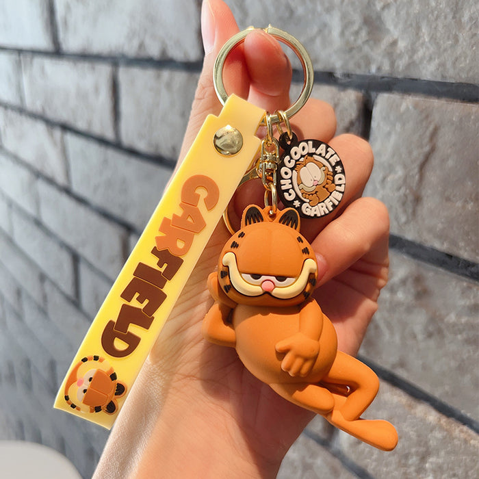 Wholesale Cartoon Silicone  Cat Keychain Pendant PVC Doll  Keychain