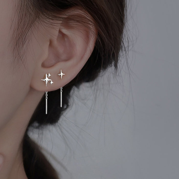 Wholesale Asymmetric fashion elegant temperament star earrings niche ear chain