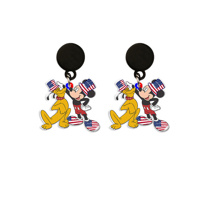 Wholesale Acrylic American Flag Earrings JDC-ES-XiangL056