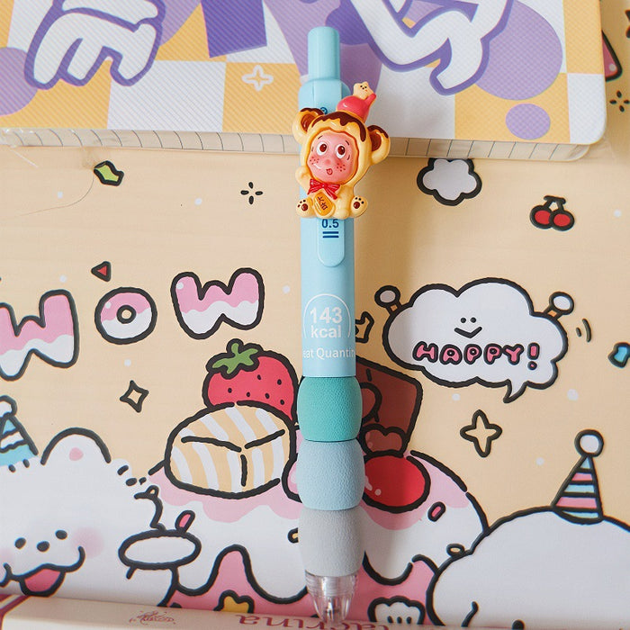 Wholesale Plastic Cute Muscle Star Man Retractable Gel Pen 0. 5mm