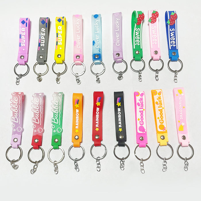 Wholesale key chain bag pendant accessories silicone leather rope pvc key chain